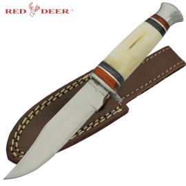 Red Deer Hunting Knife Bone Handle