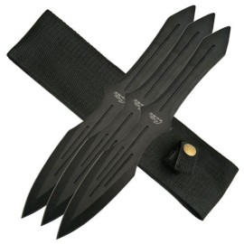 Rite Edge Black 10 Inch Throwing Knives 3 Piece Set With Sheath