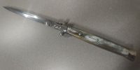 SKM 13" Italian Stiletto Automatic Knife Honey Horn Bayo