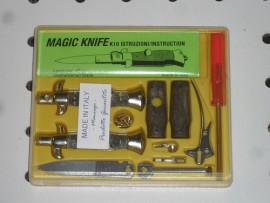 SKM 4 inch Magic Brown Italian Stiletto Automatic Knife Kit