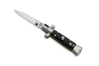 SKM 4.65" Buffalo Horn Stiletto Automatic Knife Flat Grind