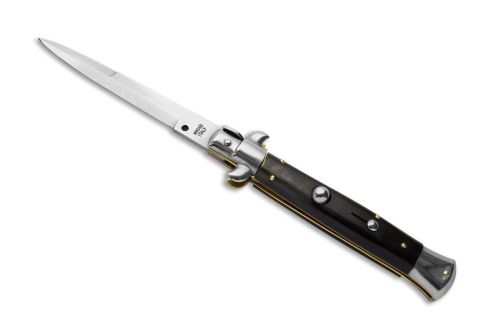 SKM 9" Buffalo Horn Italian Stiletto Automatic Knife Bayonet