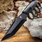 Sentry 9.25 Inch Black Knuckle Trench Knife Black Tanto