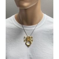 Skull Crossbones Knuckle Necklace Gold