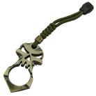Skull Head Bronze Self Defense Survival Knuckle Keychain