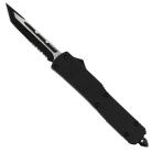 Slim Line Black D/A OTF Automatic Knife Tanto 2 Tone Serrated