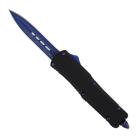 7.25" Delta Force Medium Black D/A OTF Automatic Knife Blue Damascus Dagger