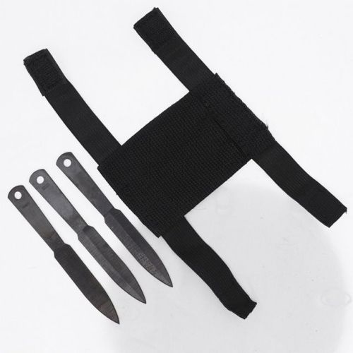 Small Ninja Throwing Knives Set 3 Piece High Carbon Steel with Wrist Sheath