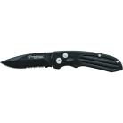 Smith & Wesson Extreme Ops Black Automatic Knife 3.25" Black Drop Point Serrated
