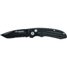 Smith & Wesson Extreme Ops Black Automatic Knife 3.25" Black Tanto Serrated