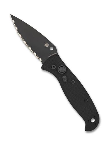 Spyderco Autonomy 2 Automatic Knife G10 Black Serrated Spyder Edge