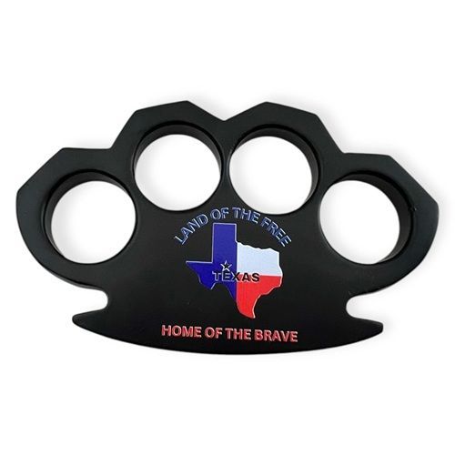 Texas Land of the Free Home of the Brave Brass Knuckles Paper Weight