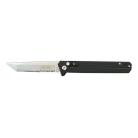 Tactical EDC Automatic Knife with Safety Lock G-10 Handle Black Tanto Serrated