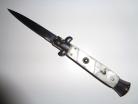 9.5 Inch White Pearl Switchblade Stiletto Automatic Knife