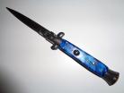 9.5 Inch Switchblade Stiletto Automatic Knife Blue Pearl Bayo
