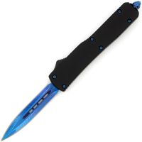 Tarantula Tactical Black D/A OTF Automatic Knife Damascus Blue Dagger