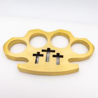 Three Cross 100% Brass Knuckles Belt Buckle Paperweight