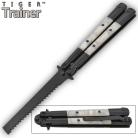 Tiger USA White Pearl Butterfly Knife Trainer Saw Blade