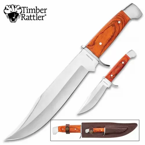 Timber Rattler 2 Piece Custom Bowie Knife Set