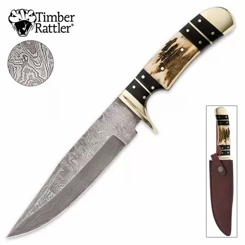 Timber Rattler Colorado Hunter Damascus Knife
