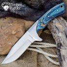 Timber Rattler Skinning Knife Blue Pakka Wood