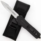 Titan 2 Black D/A OTF Automatic Knife Satin Dagger Serrated