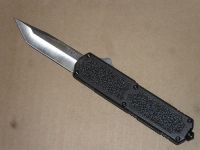 Titan Black D/A OTF Satin Plain Tanto Edge Automatic Knife