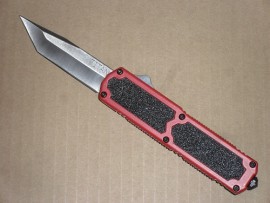 Titan Red D/A OTF Automatic Knife Satin Tanto