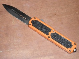 Titan Orange D/A OTF Automatic Knife Black Dagger