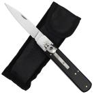 Total Immortal Automatic Stainless Steel Lever Lock Knife Black Wood