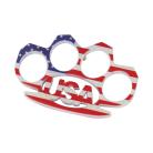 USA Flag Brass Knuckles Duster Paperweight