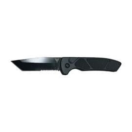 Vanguard Black Tactical Automatic Knife Black Tanto Serrated