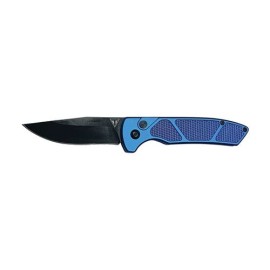 Vanguard Tactical Blue Automatic Knife Black Clip Point