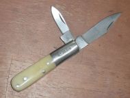 White Bone Double Blade Barlow Folding Pocket Knife