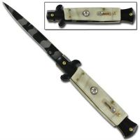 automatic stiletto white marble camo knife a150lu