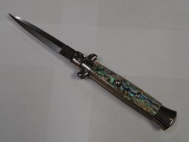 Frank Beltrame 9" Abalone Stiletto Automatic Knife Dagger