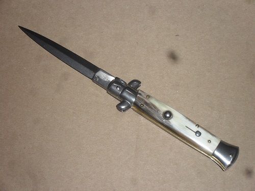 Frank Beltrame 9" Light Horn Stiletto Automatic Knife Dagger