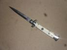 Frank Beltrame 9" Imitation Ivory Stiletto Automatic Knife Satin Dagger