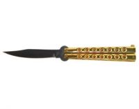 low cost lightweight gold handle butterfly knife