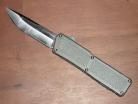Lightning Grey D/A OTF Automatic Knife Plain Silver Blade
