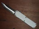 Lightning White D/A OTF Automatic Knife Plain Silver Blade