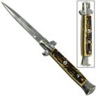 Milano Switchblade Stiletto Silver Stag Automatic Knife