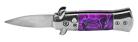 mini stiletto switchblade knife purple faux ks50242