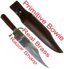 Primitive Bowie Knife Wood Handle 18" Overall