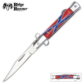 Confederate Flag 210969 cf Lockback Stiletto Pocket Knife 6 3/4 Inches