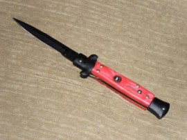 Red Pearl Black Tactical Automatic Stiletto Knife