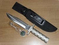 silver survival hunting knife s881