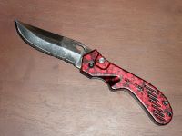 7.5" top tech red taiwan automatic knife