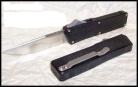 Lightning Black D/A OTF Automatic Knife Plain Silver Blade