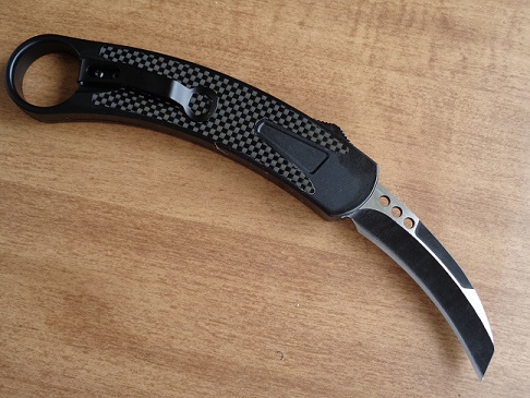 Carbon Fiber Automatic Knife Karambit Two Tone